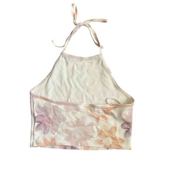 Sunday Best Purple & Orange Floral Halter Crop Top Womens Size Small - Picture 2 of 8